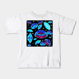 Kisses All Over (Blue) Kids T-Shirt